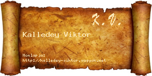 Kalledey Viktor névjegykártya